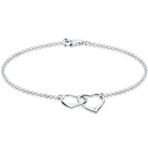 Elli DIAMONDS - Herz Anhänger Liebe Diamant (0.015 ct.) 925 Silber Armbänder & Armreife 1 ct Damen (67.9 € / 1 ct)