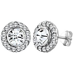 Elli Dames Oorbellen Dames oorsteker Royal met witte kristallen in 925 sterling zilver