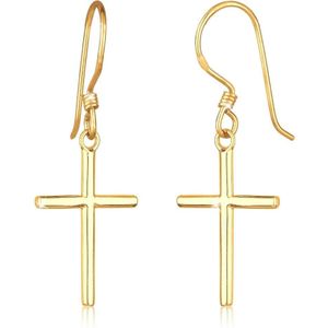 Elli - Kreuz Religiös Taufe Kommunion Silber Ohrringe 1 ct Damen (50.99 € / 1 ct)