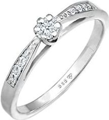 Elli DIAMONDS - Verlobung Diamant (0.085 ct.) Blume 585 Gelbgold Ringe 1 ct Damen (439.99 € / 1 ct)