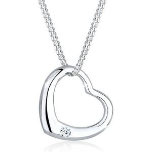 Elli DIAMONDS - Herz Liebe Diamant (0.03 ct.) 925 Silber Ketten 1 ct Damen (81.99 € / 1 ct)