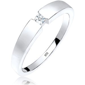 Elli DIAMONDS - Klassisch Bandring Diamant 0.06 ct. 925 Silber Ringe 1 ct Damen (179.99 € / 1 ct)