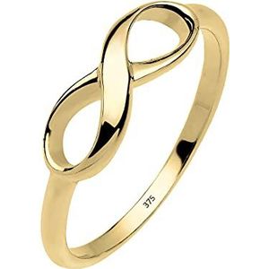 Elli PREMIUM dames motiefring oneindigheid liefde vriendschap liefdesbewijs 375 geelgoud, 56 EU, Geelgoud, Geen edelsteen