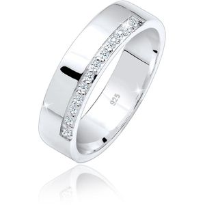 Elli PREMIUM Dames Ring Basic met diamanten (0,06 ct.) in 925 sterling zilver