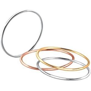 Elli - Stacking-Rings - Tricolor - 925 Sterling Zilver - Facetgeslepen
