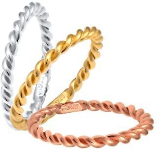 Elli - Tri-Colour Set Basic - Ringen - 925 Sterling Zilver