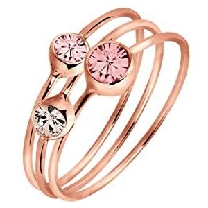 Elli - Set Kristalle 925 Sterling Silber rosé-vergoldet Ringe 1 ct Damen (55.99 € / 1 ct)