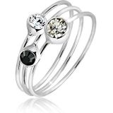 Elli Ring-Set Stacking Zart Kristalle (3 tlg) 925 Sterling Silber, Ring Set