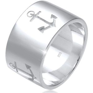 Elli Ring Dames Band Anker Motief Maritiem in 925 Sterling Zilver