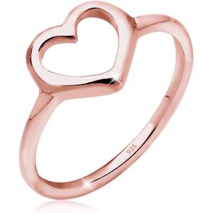 Elli Dames Ring Dames Hart Cut-Out Basic in 925 Sterling Zilver