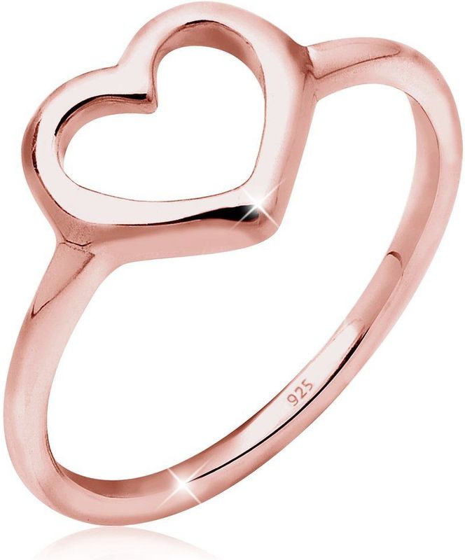 Elli - Ring - 925 Sterling Zilver - Dames Hart Cut-Out Basic