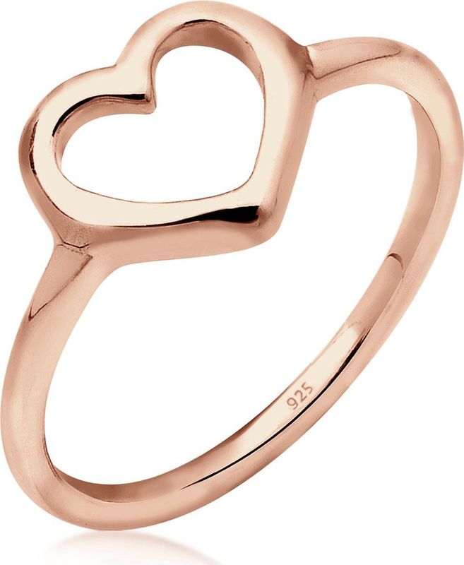 Elli - Ring - 925 Sterling Zilver - Dames Hart Cut-Out Basic