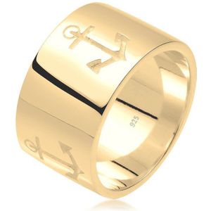 Elli Dames Ring Dames Band Anker Motief Maritiem in 925 Sterling Zilver