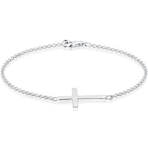 Elli Armband dames kruis geloof in 925 sterling zilver rosé verguld, 180, Jaar rond, zonder steen