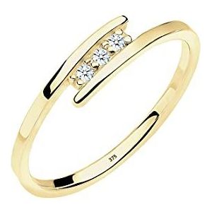 Elli DIAMONDS - Verlobungsring Trio Diamant 0.045 ct. 375 Gelbgold Ringe 1 ct Damen (229.99 € / 1 ct)