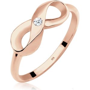 Elli PREMIUM - Ring - Dames Infinity Diamant (0.03 ct.) in 925 Sterling Zilver - Dames