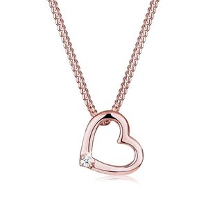 Elli DIAMONDS - Herz Liebe Diamant (0.015 ct.) 925 Silber Ketten 1 ct Damen (152.99 € / 1 ct)