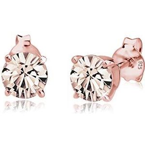 Elli - Kristal Stud Oorbellen - Roséverguld - .925 Sterling Zilver