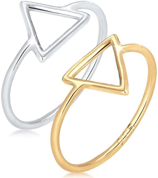 Elli - Geo Bi-Color - Ringen Set - 925 Sterling Zilver