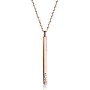 Elli Dameshalsketting Y-ketting met hanger staaf en kristallen 45 cm lang, Facetgeslepen, Kristal