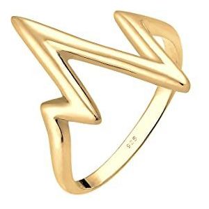 Elli Dames Ring Dames Hartslag Geo Look in 925 Sterling Zilver