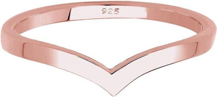 Elli - Damesring V Geo Stacking - Rosé Verguld - 925 Sterling Zilver