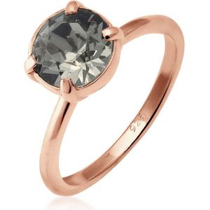 Elli Dames Ring Dames Eenzaam Elegant met Kristallen donkerrood in 925 Sterling Zilver Verguld