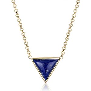 Elli damesketting met hanger driehoek verguld lapis lazuli blauw rond geslepen 45 cm - 0104850616_45