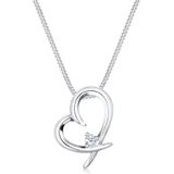 Elli DIAMONDS Kette mit Anhänger Herz Diamant Weiß Brillantschliff (0.03 ct) 925 Sterling Silber, Herz