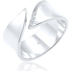 Elli DIAMONDS Ring Dames Wikkelring met Diamant (0.045 ct.) in 925 Sterling Zilver