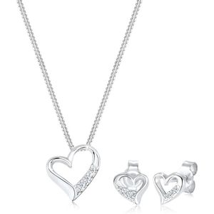 Elli DIAMONDS - Herz Liebe Diamant (0.075 ct.) 925 Silber Schmuck-Set 1 ct Damen (199.99 € / 1 ct)
