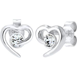 Elli Paar Ohrstecker »Schmuck Geschenk Silber 925 Ohrringe Herz, 0306241016«, mit Glasstein