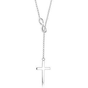 Elli - Y-Kette Kreuz Infinity Symbol 925 Silber Ketten 1 ct Damen (50.99 € / 1 ct)