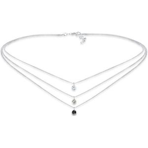 Elli Halsketting Choker 925 Sterling Zilver Kristal