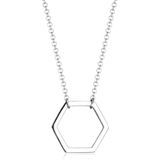 Elli - GEO-Hexagon Ketting - Zilver - 925 Sterling Zilver