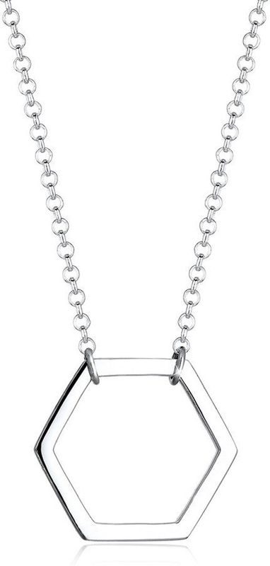 Elli - GEO-Hexagon Ketting - Zilver - 925 Sterling Zilver