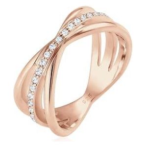 Elli PREMIUM - Ring - Dames Ring - 925 Sterling Zilver - Rose Goud Plated