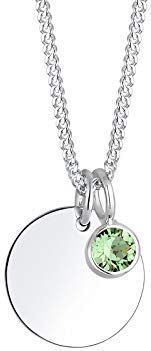 Elli - Plättchen Geburtsstein Kristalle 925 Silber Ketten 1 ct Damen (42.49 € / 1 ct)