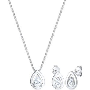 Elli - Tropfen Drop Zirkonia Klassik 925 Sterling Silber Schmuck-Set 1 ct Damen (50.99 € / 1 ct)