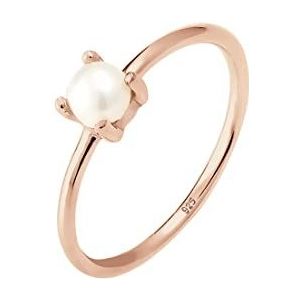 Elli - Damesring - 925 Sterling Zilver - Met Zoetwaterparel - Facetgeslepen