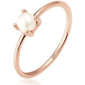 Elli Dames Ring Dames Eenzaam met zoetwater gekweekte parel in 925 Sterling Zilver