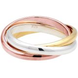 Wikkelring - Tri-Color Trend - Verguld 925 Sterling Zilver