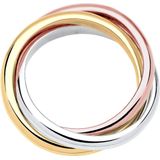 Wikkelring - Tri-Color Trend - Verguld 925 Sterling Zilver