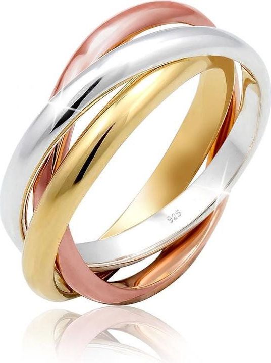 Wikkelring - Tri-Color Trend - Verguld 925 Sterling Zilver