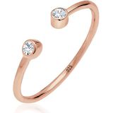 Elli - Ring Solitaire Statement - 925 Sterling Zilver - Zilver - Kristal