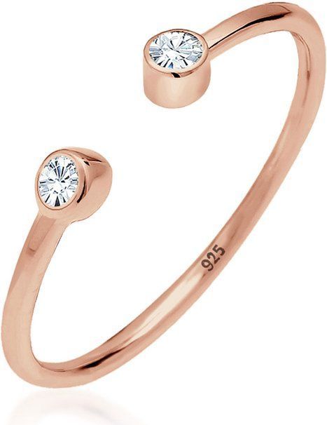 Elli - Ring Solitaire Statement - 925 Sterling Zilver - Zilver - Kristal