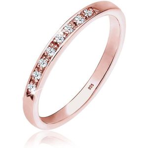 Elli Ring Dames Klassiek Kostbaar met Diamant (0,04 ct.) in 925 Sterling Zilver