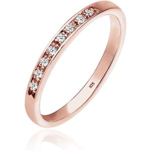 Elli PREMIUM Dames Ring Dames Klassiek Kostbaar met Diamant (0,04 ct.) in 925 Sterling Zilver