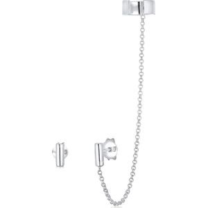 Elli - Oorklem Asymmetrisch - 925 Sterling Zilver - Trendy Earcuff Oorbellen