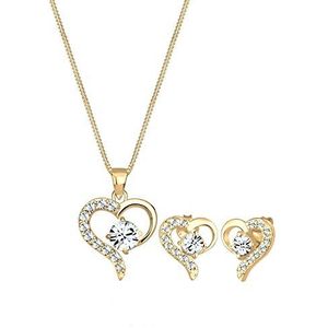 Elli - Herz Kristalle Edel 925 Silber Schmuck-Set 1 ct Damen (99.99 € / 1 ct)